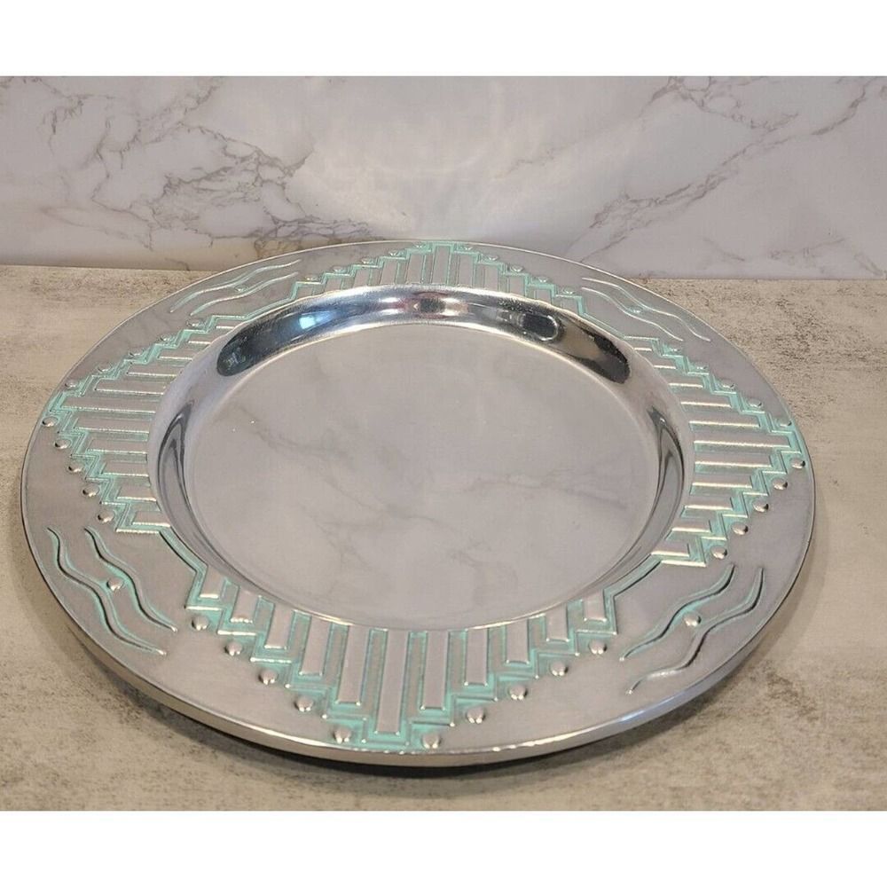 Wilton Armetale Zia Southwest Style Metal 12" Serving Plate/Platter Décor Dish